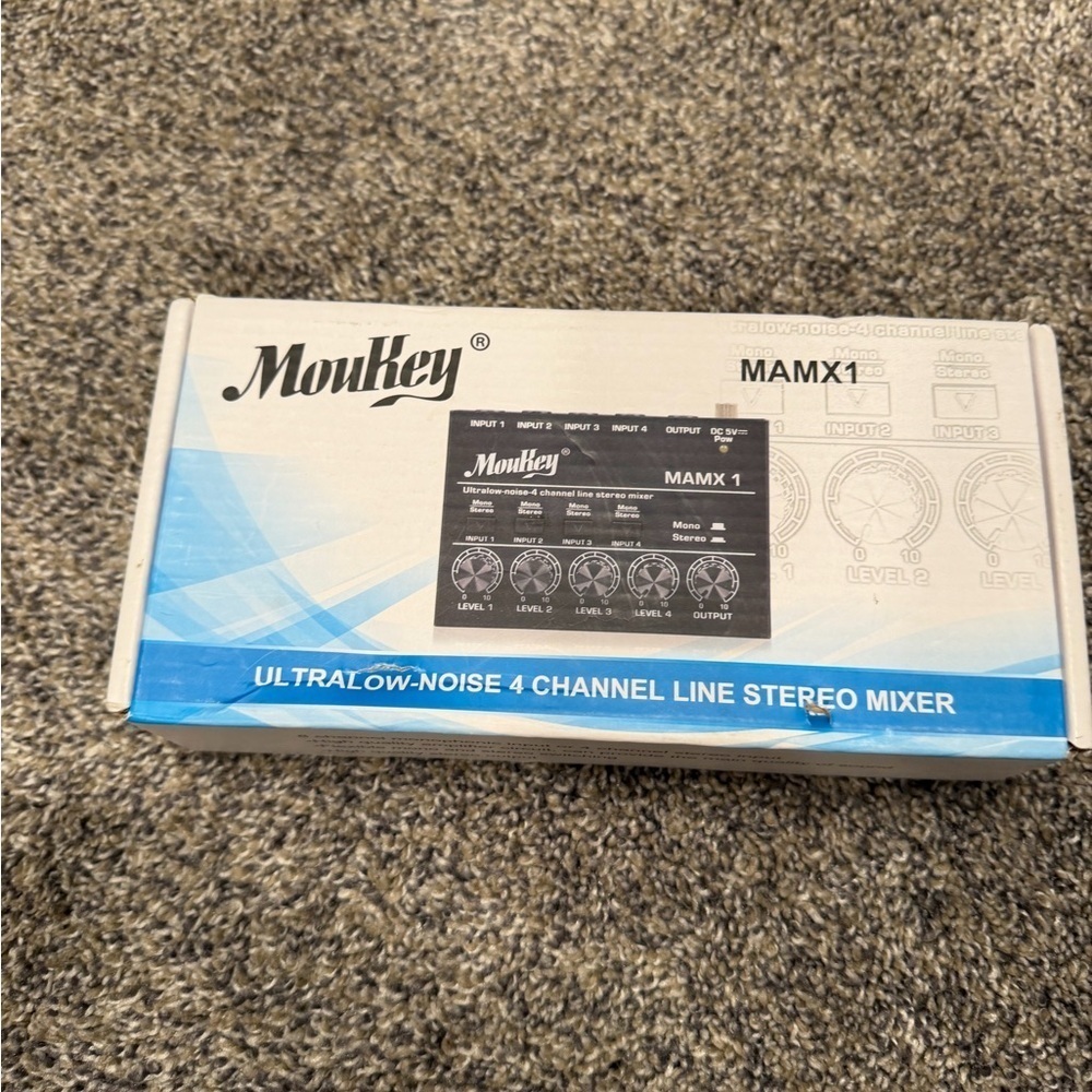 Moukey MAMX1 4 channel Stereo Mixer new